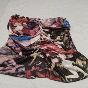 Beautiful short skirt and/or skirt top with angel print, spandex, stretchy